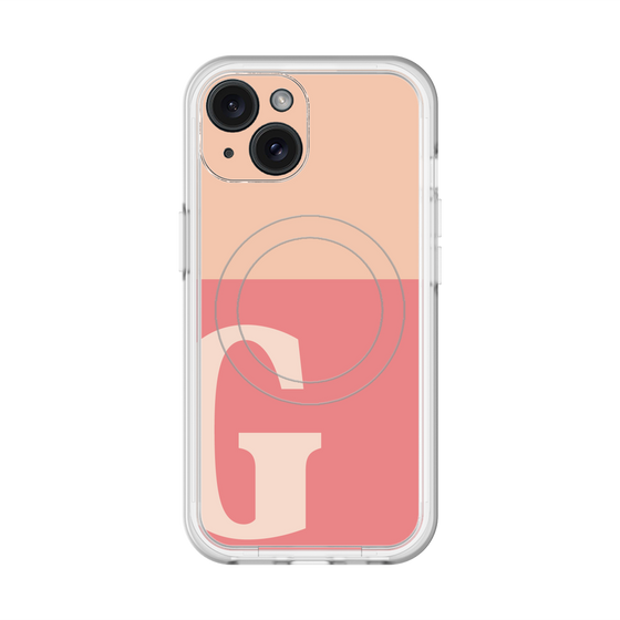 スリムプロテクションプレミアムケース with MagSafe［ オリジナル - initial two tone - G pink ］