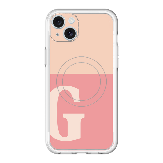スリムプロテクションプレミアムケース with MagSafe［ オリジナル - initial two tone - G pink ］
