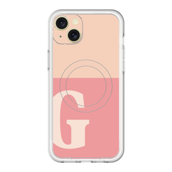 スリムプロテクションプレミアムケース with MagSafe［ オリジナル - initial two tone - G pink ］