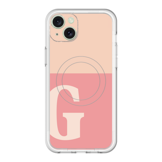 スリムプロテクションプレミアムケース with MagSafe［ オリジナル - initial two tone - G pink ］
