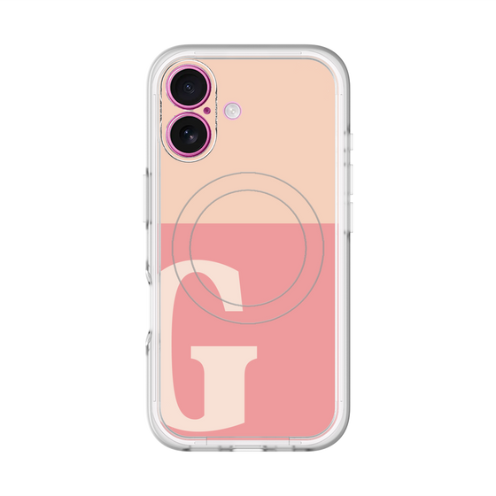 スリムプロテクションプレミアムケース with MagSafe［ オリジナル - initial two tone - G pink ］