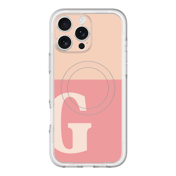 スリムプロテクションプレミアムケース with MagSafe［ オリジナル - initial two tone - G pink ］