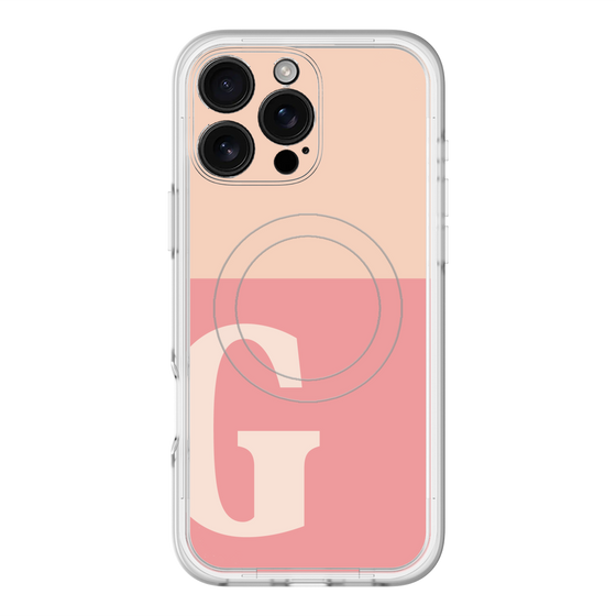 スリムプロテクションプレミアムケース with MagSafe［ オリジナル - initial two tone - G pink ］