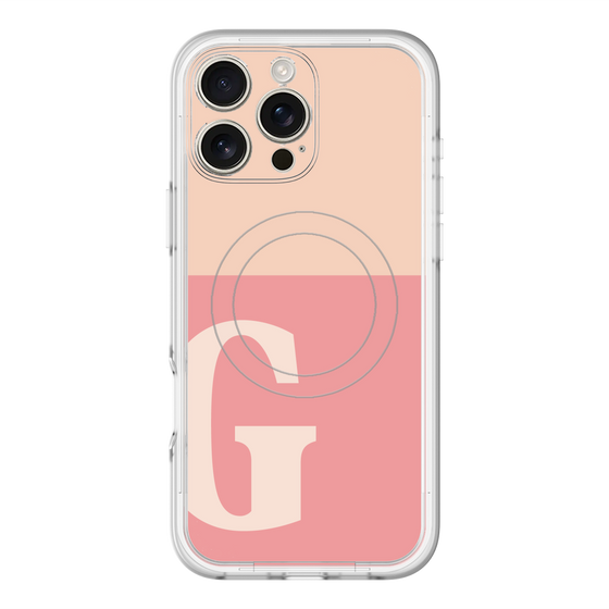 スリムプロテクションプレミアムケース with MagSafe［ オリジナル - initial two tone - G pink ］