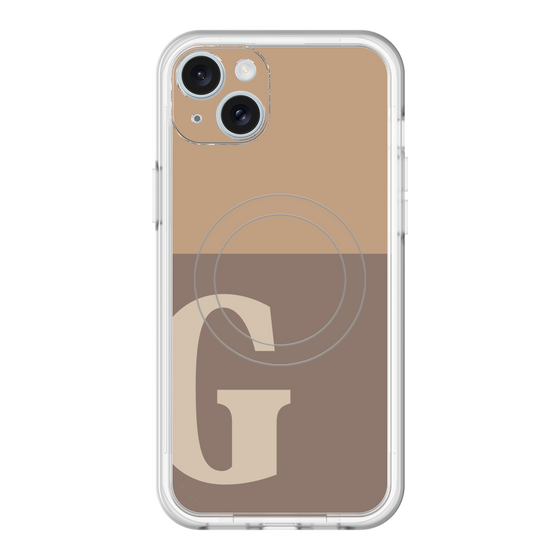 スリムプロテクションプレミアムケース with MagSafe［ オリジナル - initial two tone - G brown ］