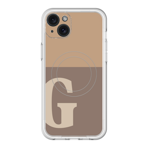 スリムプロテクションプレミアムケース with MagSafe［ オリジナル - initial two tone - G brown ］