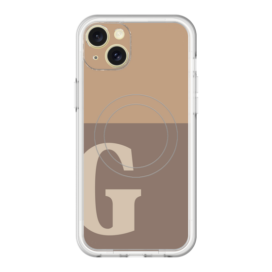 スリムプロテクションプレミアムケース with MagSafe［ オリジナル - initial two tone - G brown ］