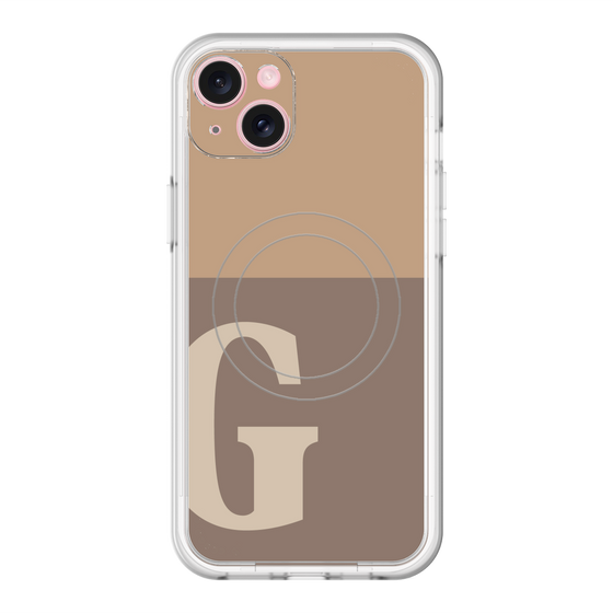 スリムプロテクションプレミアムケース with MagSafe［ オリジナル - initial two tone - G brown ］