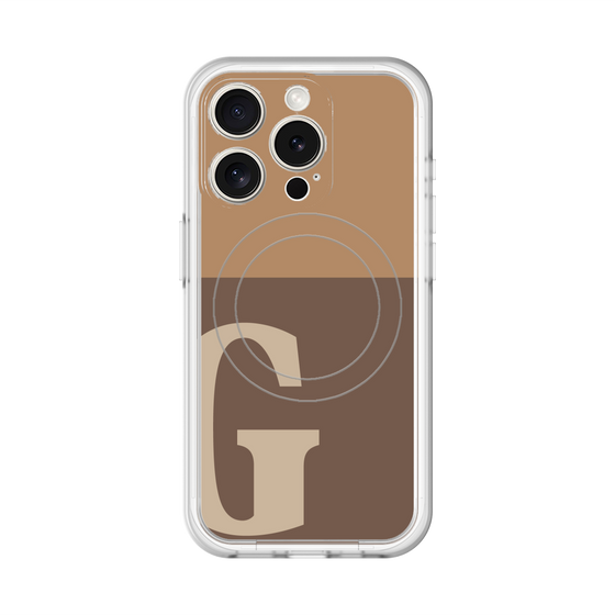 スリムプロテクションプレミアムケース with MagSafe［ オリジナル - initial two tone - G brown ］