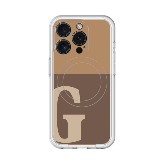 スリムプロテクションプレミアムケース with MagSafe［ オリジナル - initial two tone - G brown ］