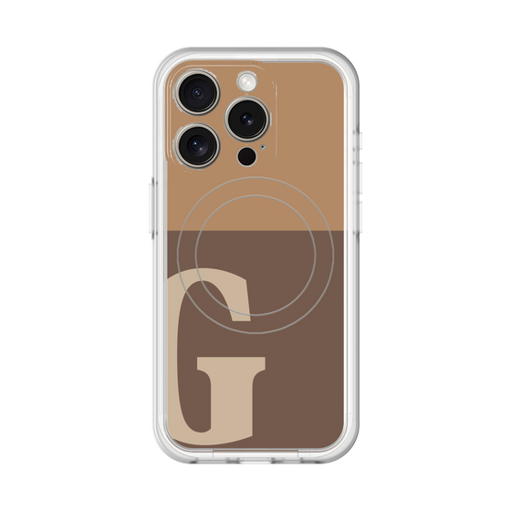 スリムプロテクションプレミアムケース with MagSafe［ オリジナル - initial two tone - G brown ］