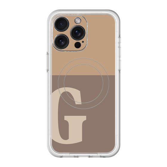 スリムプロテクションプレミアムケース with MagSafe［ オリジナル - initial two tone - G brown ］