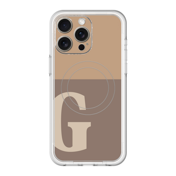 スリムプロテクションプレミアムケース with MagSafe［ オリジナル - initial two tone - G brown ］