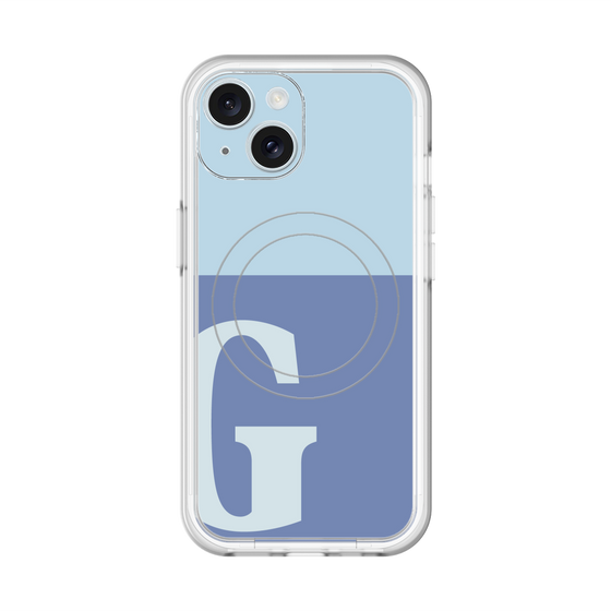 スリムプロテクションプレミアムケース with MagSafe［ オリジナル - initial two tone - G blue ］