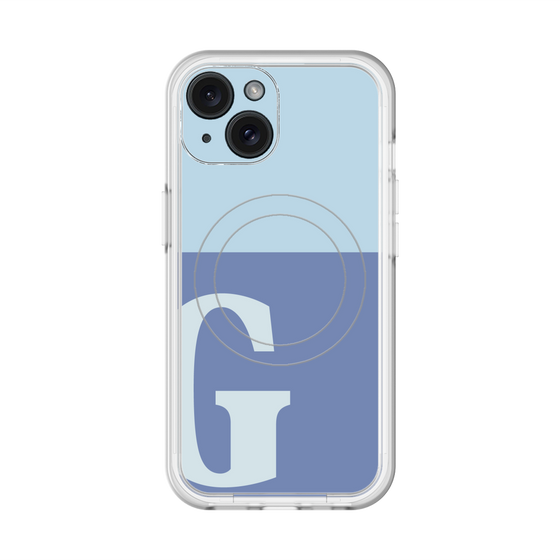 スリムプロテクションプレミアムケース with MagSafe［ オリジナル - initial two tone - G blue ］