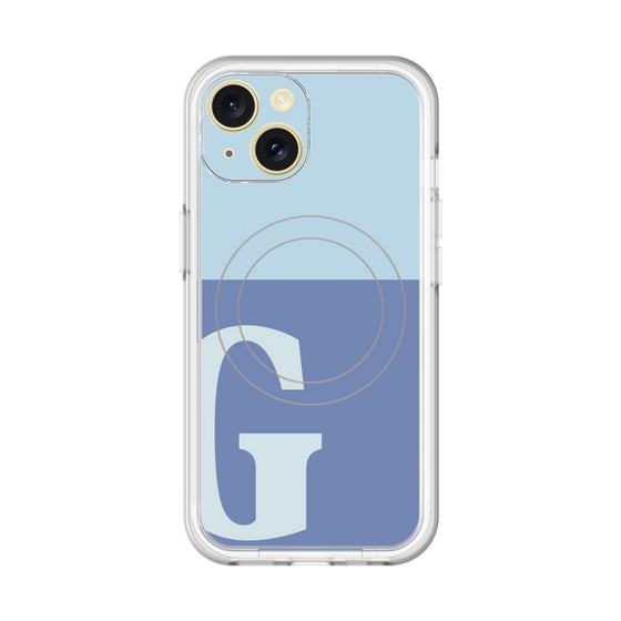 スリムプロテクションプレミアムケース with MagSafe［ オリジナル - initial two tone - G blue ］