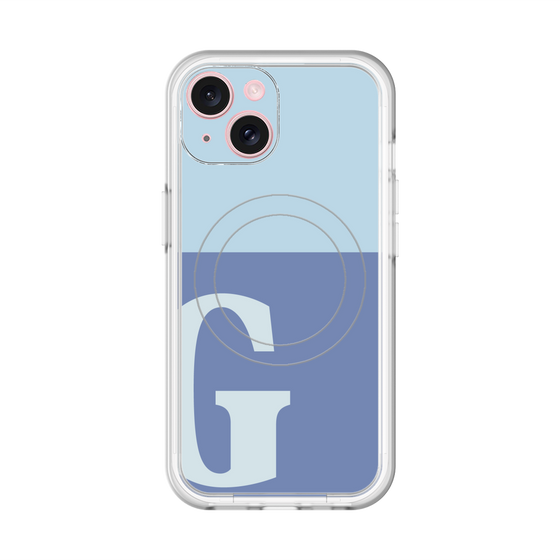 スリムプロテクションプレミアムケース with MagSafe［ オリジナル - initial two tone - G blue ］