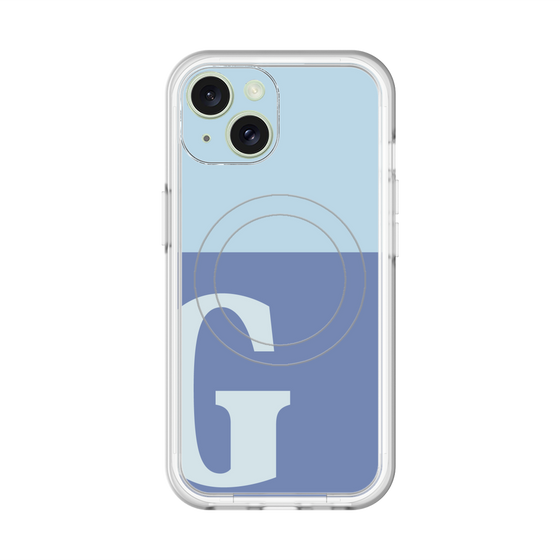 スリムプロテクションプレミアムケース with MagSafe［ オリジナル - initial two tone - G blue ］