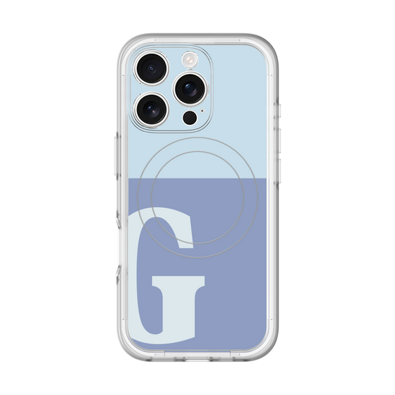 スリムプロテクションプレミアムケース with MagSafe［ オリジナル - initial two tone - G blue ］