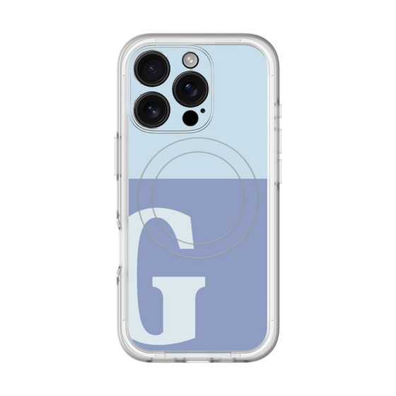 スリムプロテクションプレミアムケース with MagSafe［ オリジナル - initial two tone - G blue ］