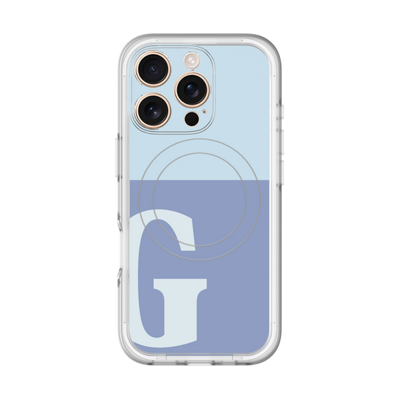 スリムプロテクションプレミアムケース with MagSafe［ オリジナル - initial two tone - G blue ］