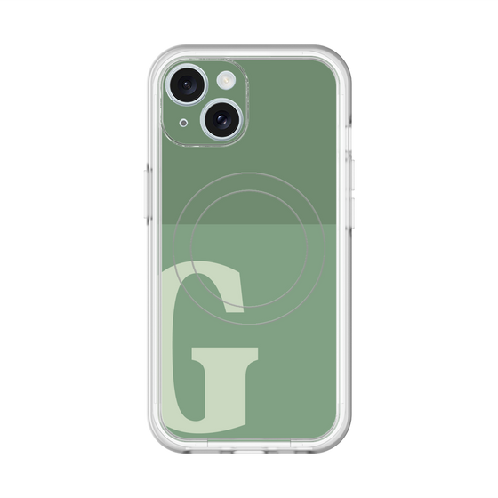 スリムプロテクションプレミアムケース with MagSafe［ オリジナル - initial two tone - G green ］
