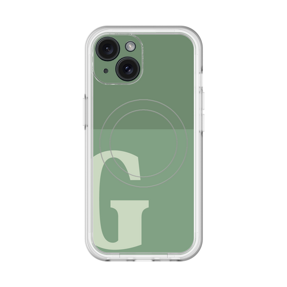 スリムプロテクションプレミアムケース with MagSafe［ オリジナル - initial two tone - G green ］