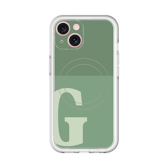 スリムプロテクションプレミアムケース with MagSafe［ オリジナル - initial two tone - G green ］