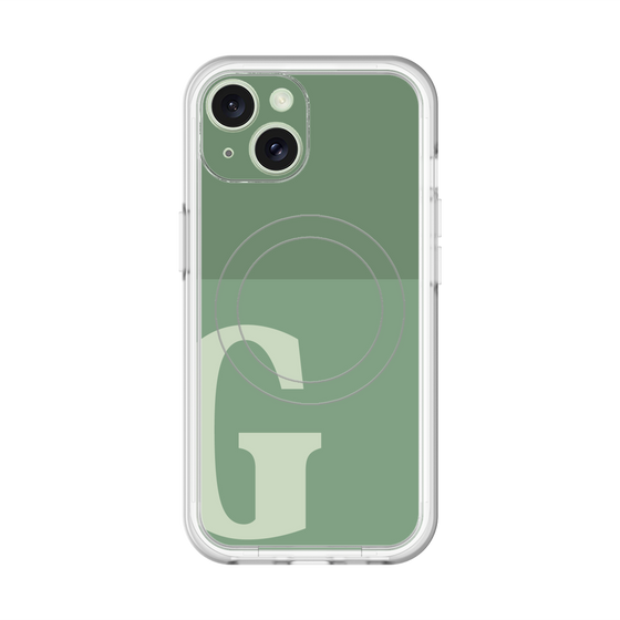 スリムプロテクションプレミアムケース with MagSafe［ オリジナル - initial two tone - G green ］