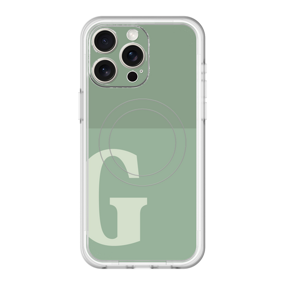 スリムプロテクションプレミアムケース with MagSafe［ オリジナル - initial two tone - G green ］