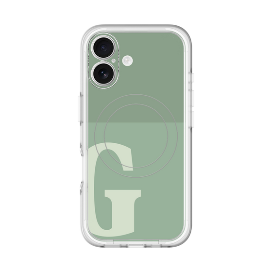 スリムプロテクションプレミアムケース with MagSafe［ オリジナル - initial two tone - G green ］