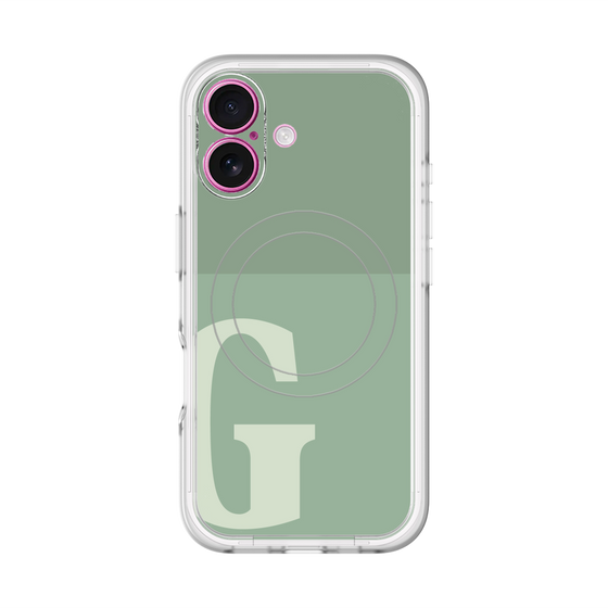 スリムプロテクションプレミアムケース with MagSafe［ オリジナル - initial two tone - G green ］