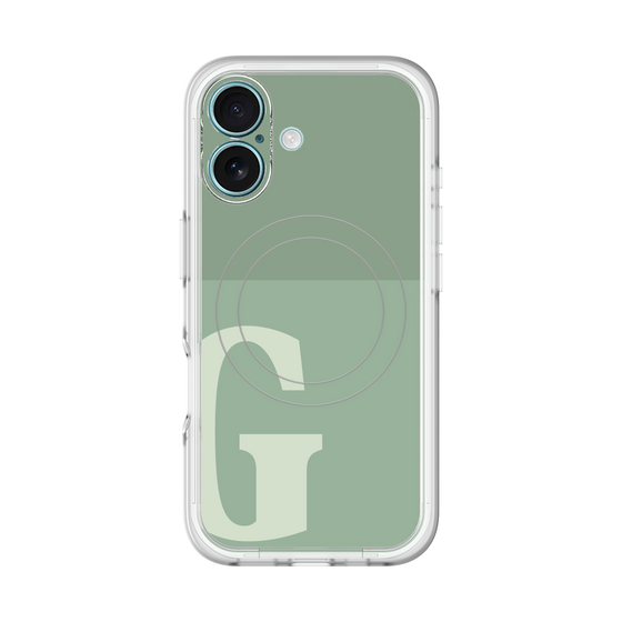 スリムプロテクションプレミアムケース with MagSafe［ オリジナル - initial two tone - G green ］