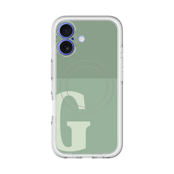 スリムプロテクションプレミアムケース with MagSafe［ オリジナル - initial two tone - G green ］