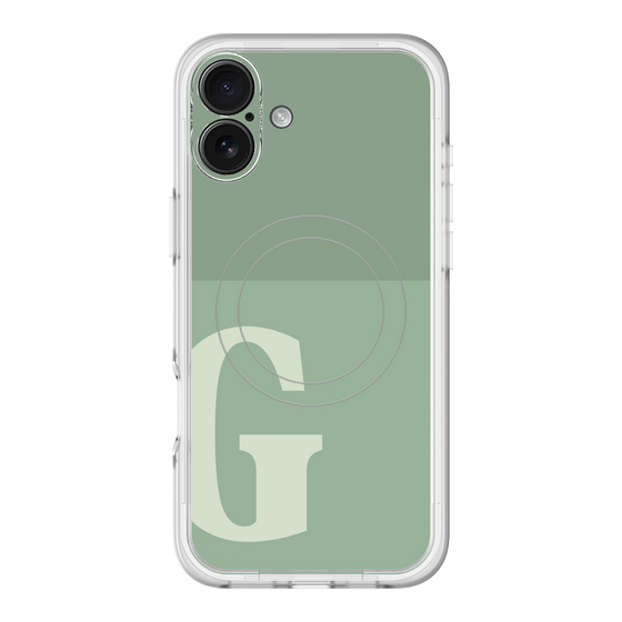 スリムプロテクションプレミアムケース with MagSafe［ オリジナル - initial two tone - G green ］