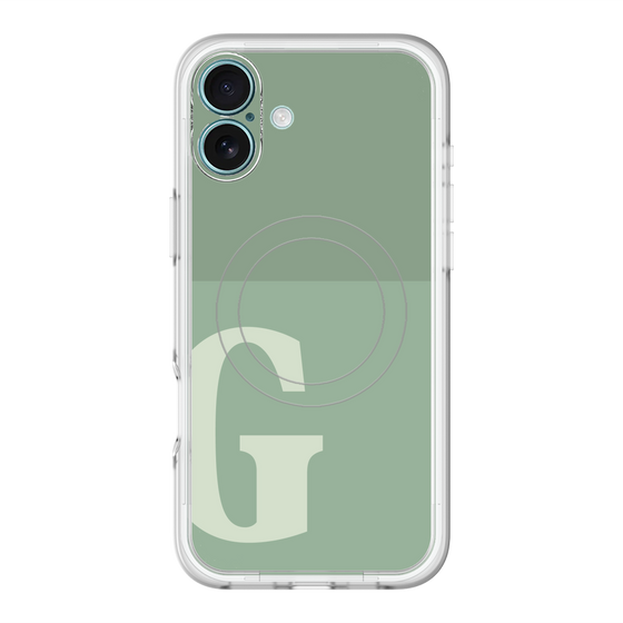 スリムプロテクションプレミアムケース with MagSafe［ オリジナル - initial two tone - G green ］
