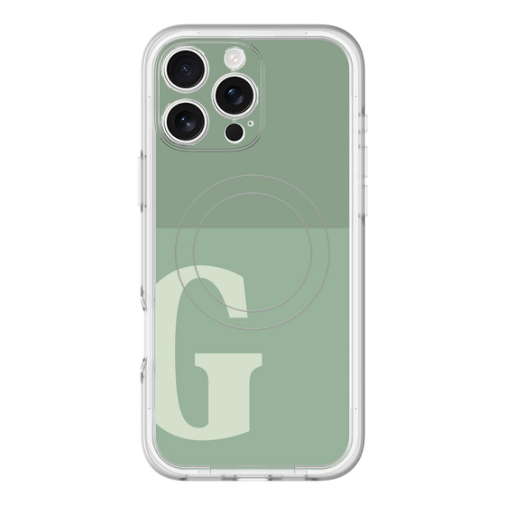 スリムプロテクションプレミアムケース with MagSafe［ オリジナル - initial two tone - G green ］
