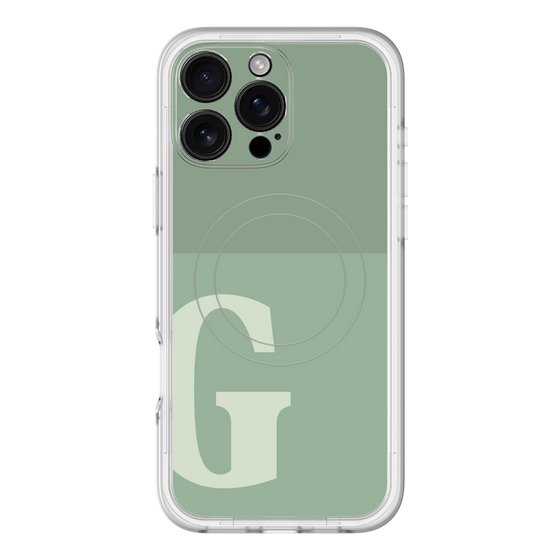 スリムプロテクションプレミアムケース with MagSafe［ オリジナル - initial two tone - G green ］