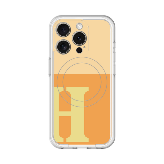 スリムプロテクションプレミアムケース with MagSafe［ オリジナル - initial two tone - H orange ］