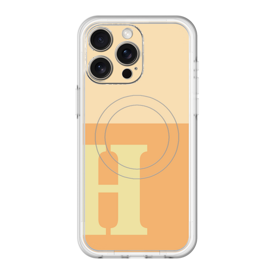 スリムプロテクションプレミアムケース with MagSafe［ オリジナル - initial two tone - H orange ］