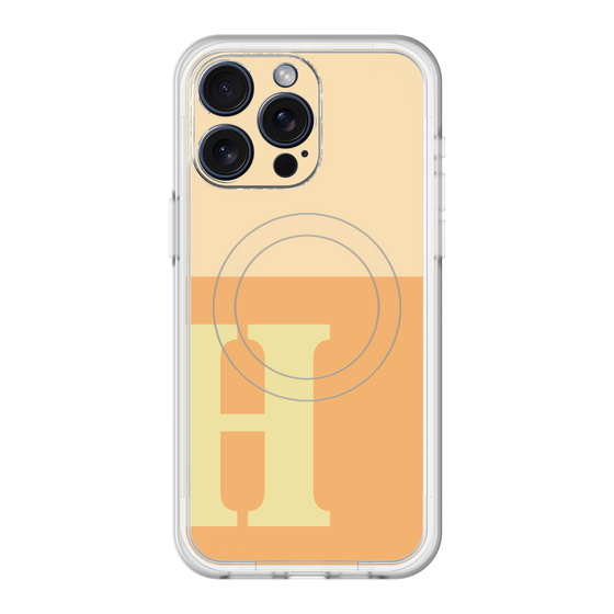 スリムプロテクションプレミアムケース with MagSafe［ オリジナル - initial two tone - H orange ］