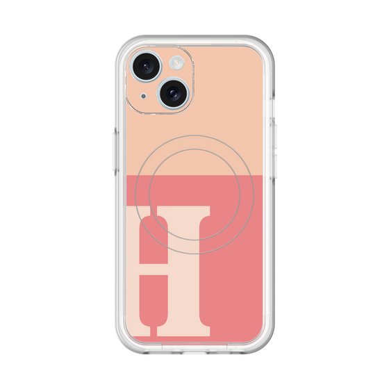 スリムプロテクションプレミアムケース with MagSafe［ オリジナル - initial two tone - H pink ］