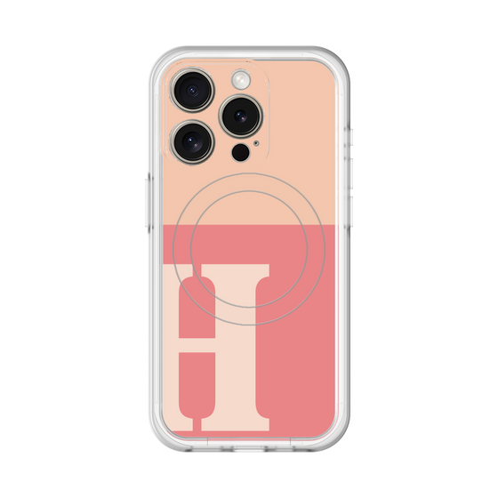 スリムプロテクションプレミアムケース with MagSafe［ オリジナル - initial two tone - H pink ］