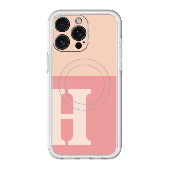 スリムプロテクションプレミアムケース with MagSafe［ オリジナル - initial two tone - H pink ］