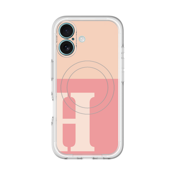 スリムプロテクションプレミアムケース with MagSafe［ オリジナル - initial two tone - H pink ］