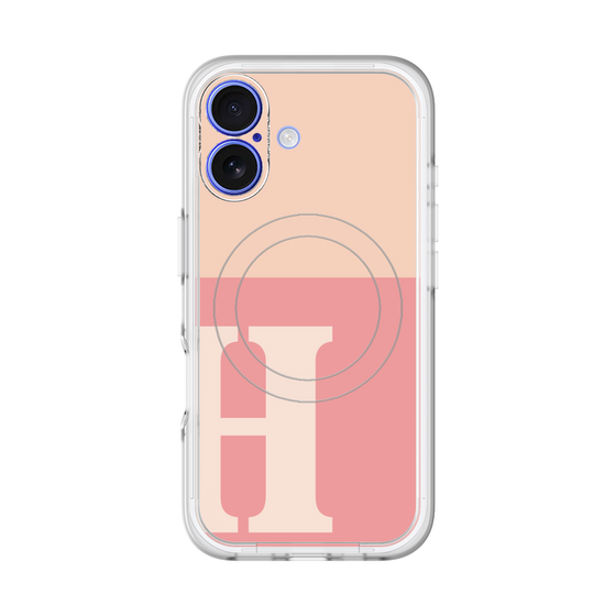 スリムプロテクションプレミアムケース with MagSafe［ オリジナル - initial two tone - H pink ］
