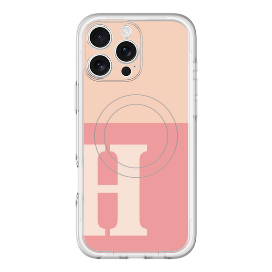 スリムプロテクションプレミアムケース with MagSafe［ オリジナル - initial two tone - H pink ］