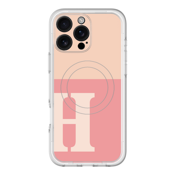 スリムプロテクションプレミアムケース with MagSafe［ オリジナル - initial two tone - H pink ］