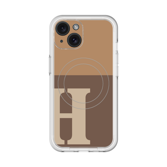 スリムプロテクションプレミアムケース with MagSafe［ オリジナル - initial two tone - H brown ］