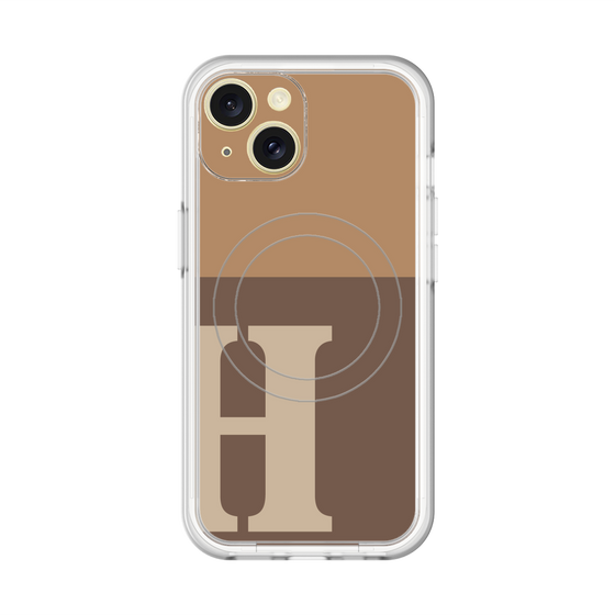 スリムプロテクションプレミアムケース with MagSafe［ オリジナル - initial two tone - H brown ］